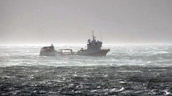 Reddet av fôringsbåt