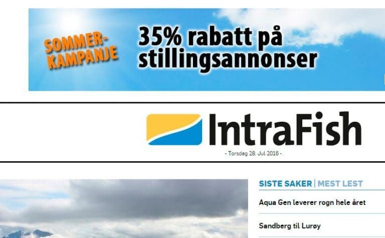 Tungt fall i IntraFish’ inntekter
